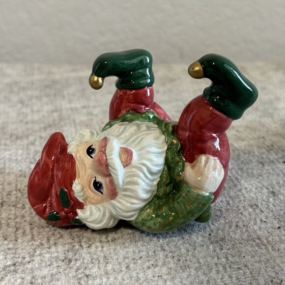 Tumbling Elves Set of 5 Santa Figurines Christmas Ceramic Decor Fitz & Floyd - Picture 8 of 10